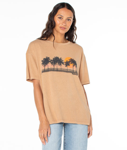 Palm Stripe Screen Tee - Roxy