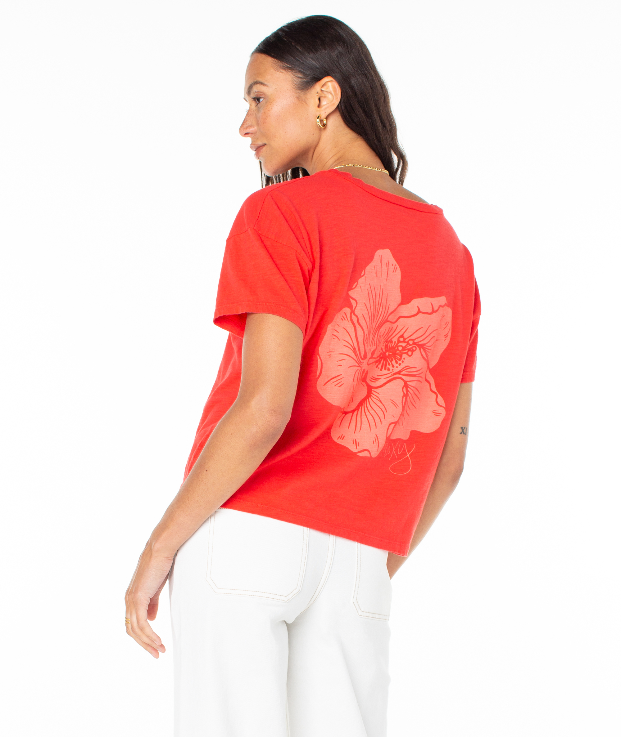 Hibiscus Lover Tee - Lollipop Hibiscus Lover - Roxy