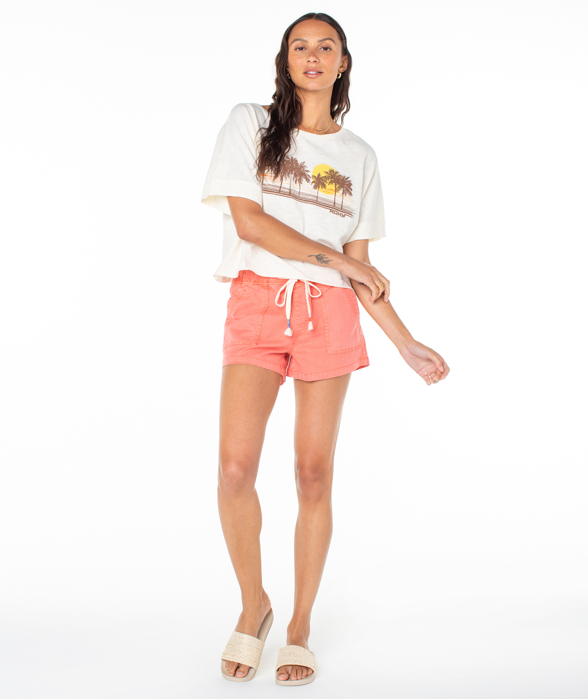 Palm Stripe Screen Tee - Roxy