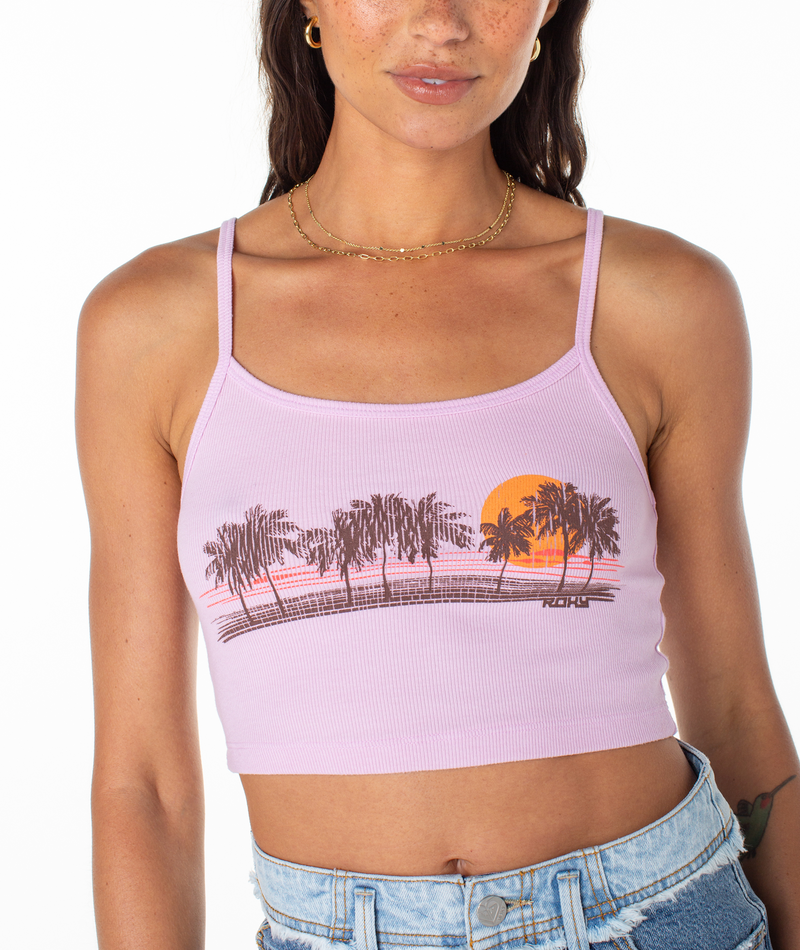 Palm Stripe Screen Tee - Roxy