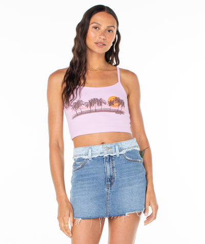 Palm Stripe Screen Tee - Roxy