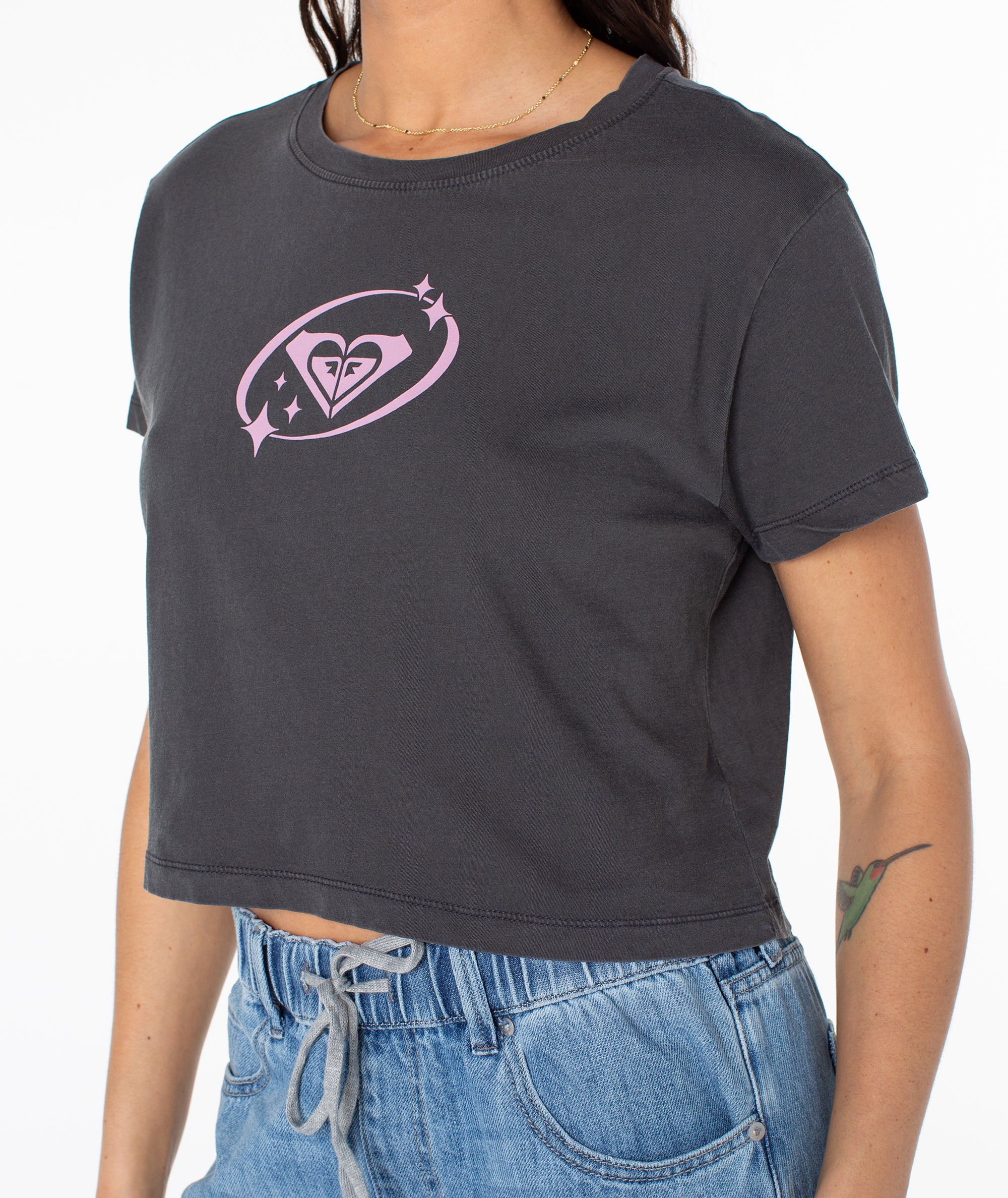 Saturn Classic Cropped Boxy Tee - Roxy