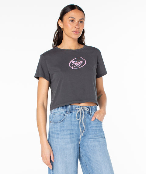 Saturn Classic Cropped Boxy Tee - Phantom - Roxy