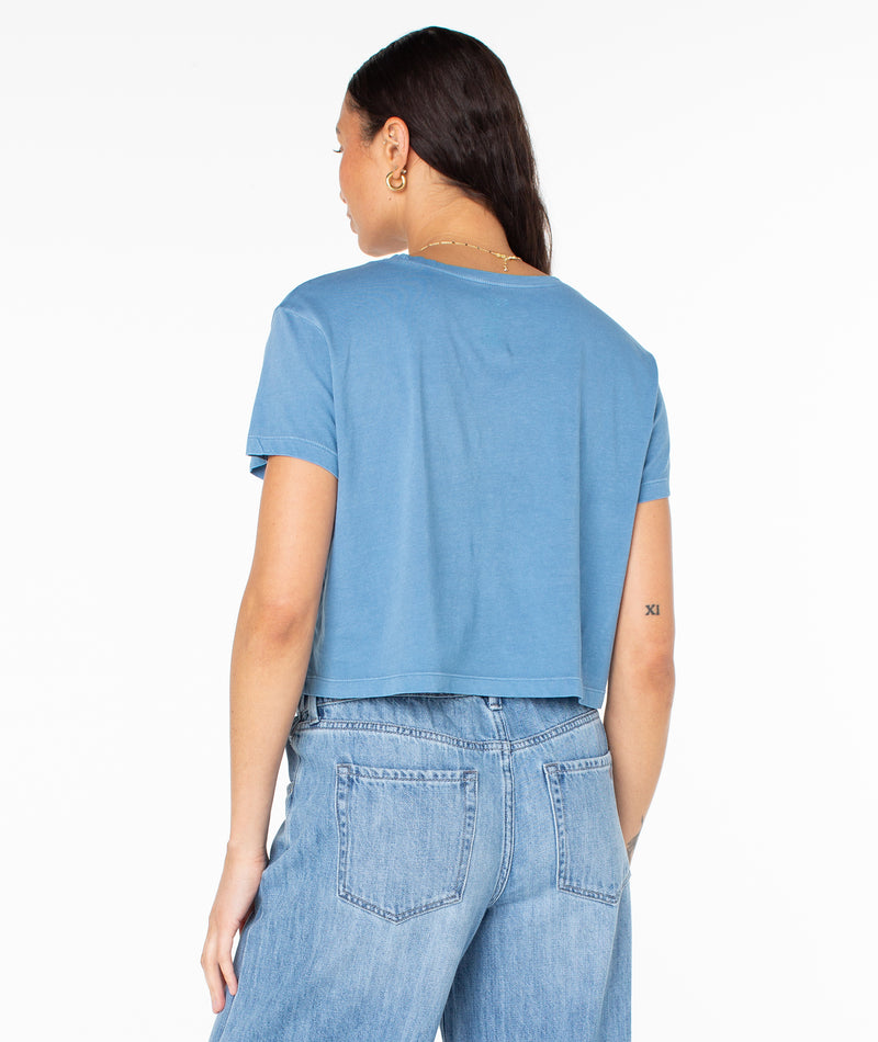 Swell Day Cropped Boxy Tee - Captains Blue - Roxy
