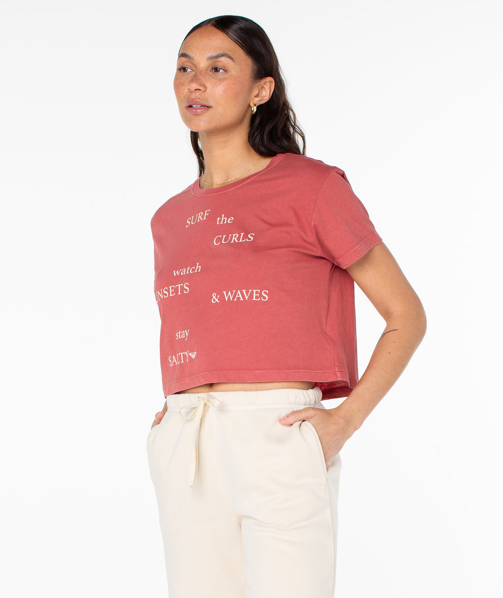 Surf Poem Cropped Boxy Tee - Roxy