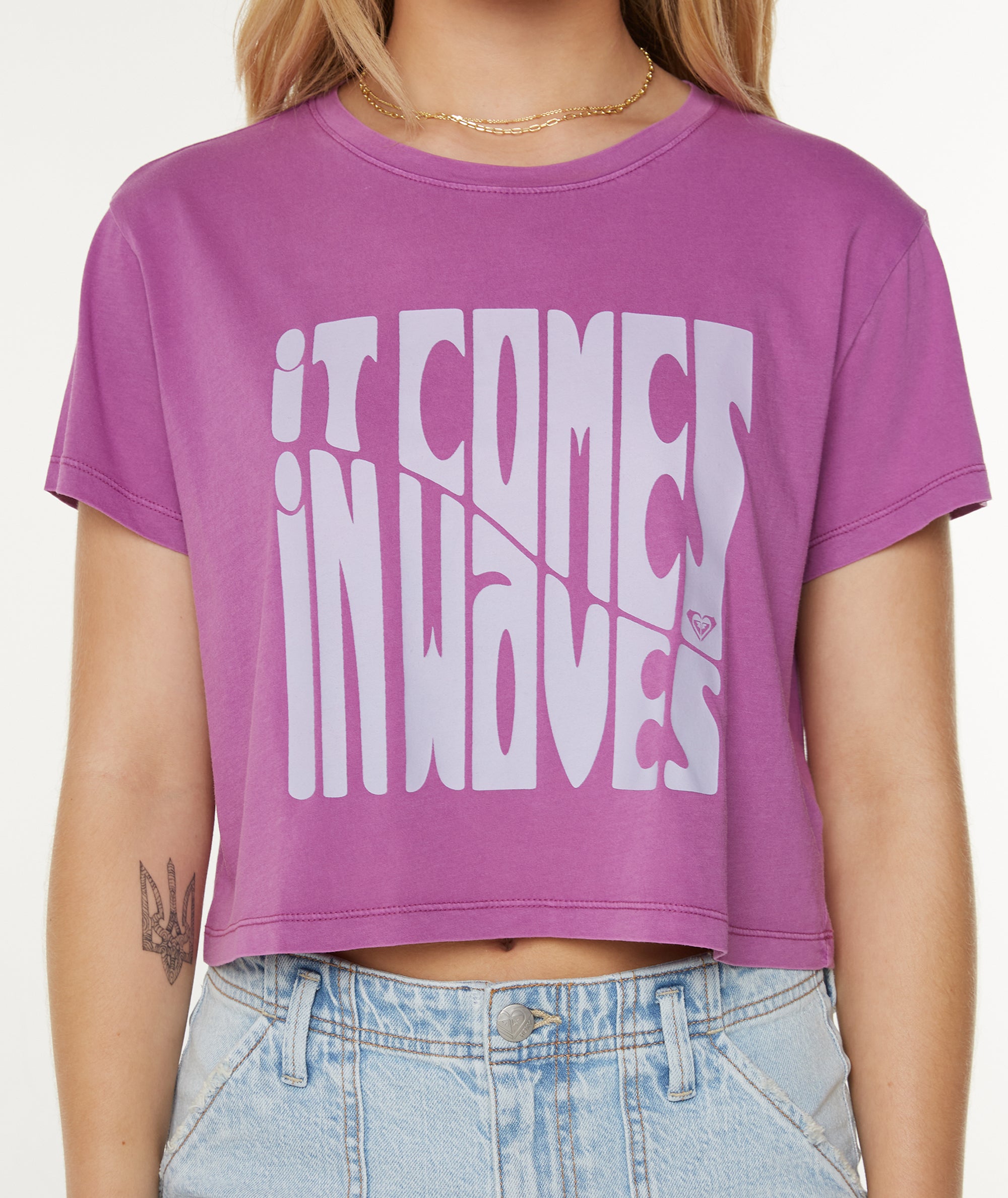 Comes In Waves Cropped Boxy Tee - ROXY