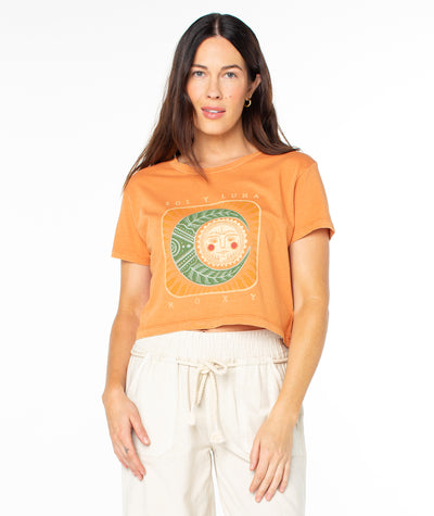 Sol Y Luna Cropped Boxy Tee