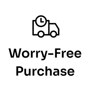 Icon of a delivery truck with a clock above the cab, symbolizing timely shipping. Below, the text reads: Worry-Free Purchase by Seel, protected by purchase assurance and support from the Seel Resolution Center.