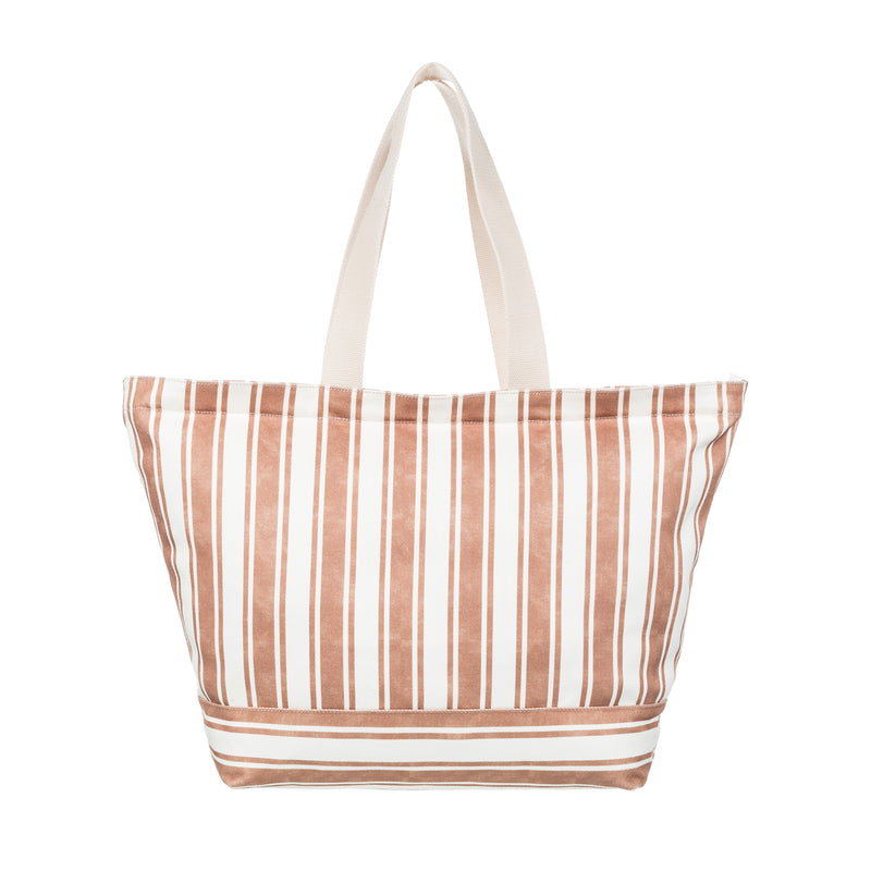 Strippy Beach Tote Bag - Camel Sandy Stripe - Roxy