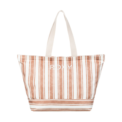 Strippy Beach Tote Bag - Camel Sandy Stripe - Roxy