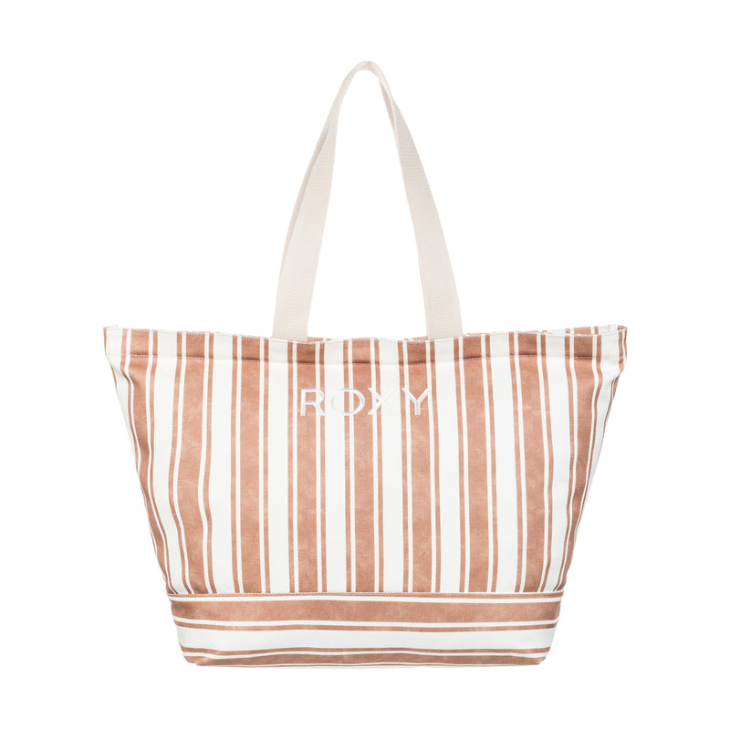 Strippy Beach Tote Bag - Camel Sandy Stripe - Roxy