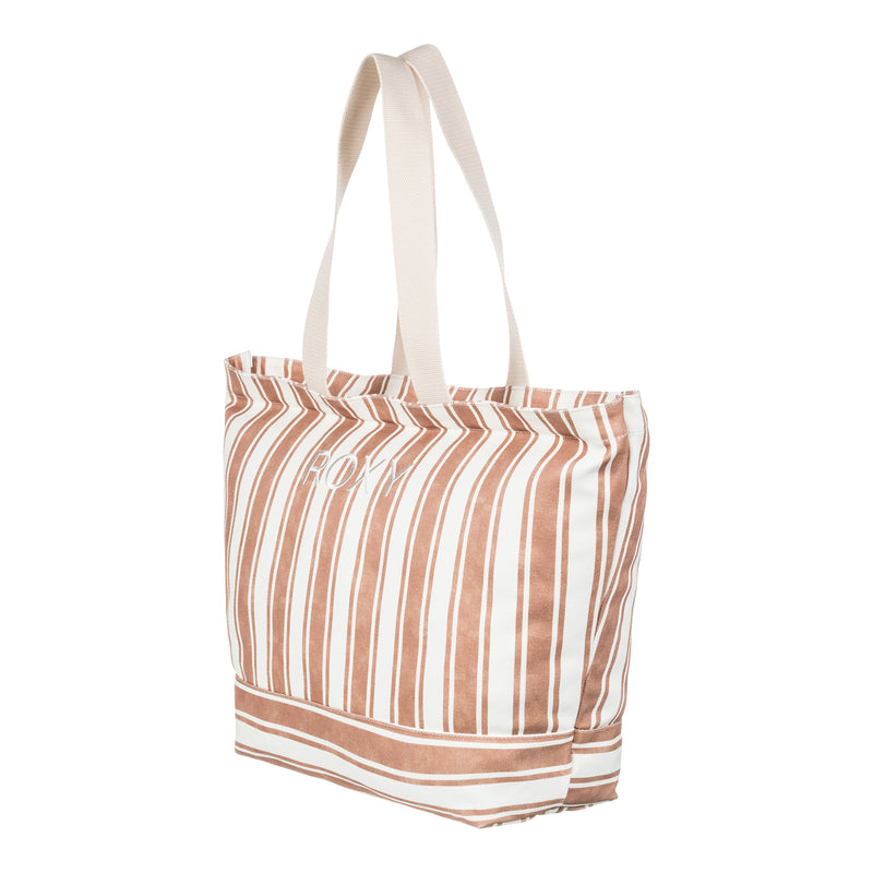 Strippy Beach Tote Bag - Camel Sandy Stripe - Roxy