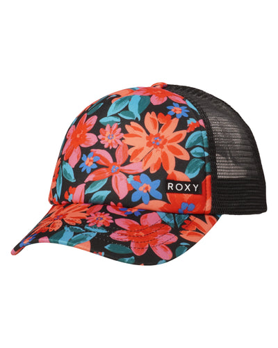 Roxy Girls Honey Coconut Trucker - Anthracite Floral Fiesta Rg S - Roxy