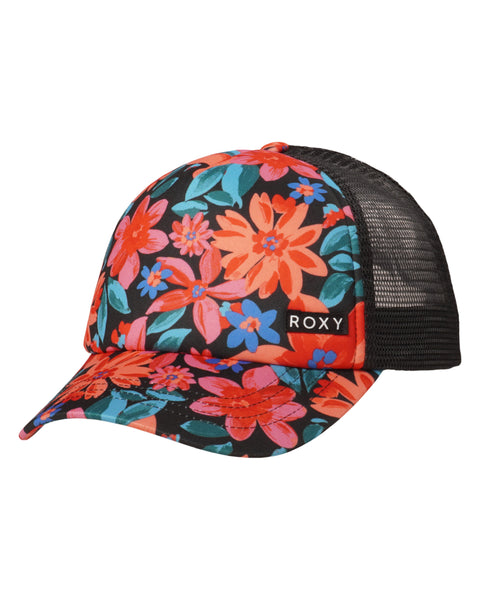 Roxy Girls Honey Coconut Trucker - Anthracite Floral Fiesta Rg S - Roxy