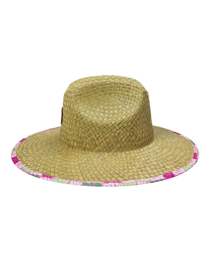 Roxy Girls Pina To My Colada Straw Panama Hat - Floral Check Bodacious - Roxy
