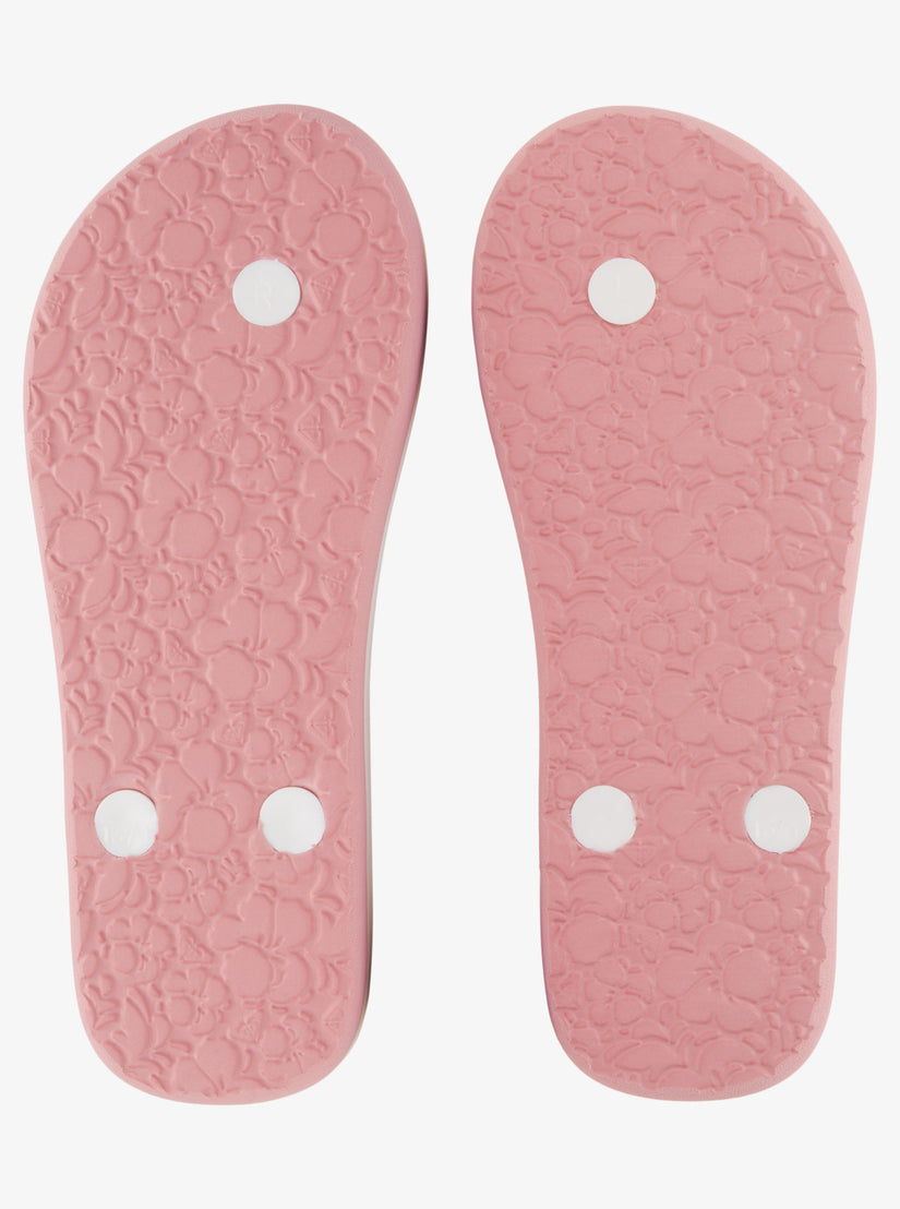 Girls 4-16 Pebbles Sandals - White/Light Brown