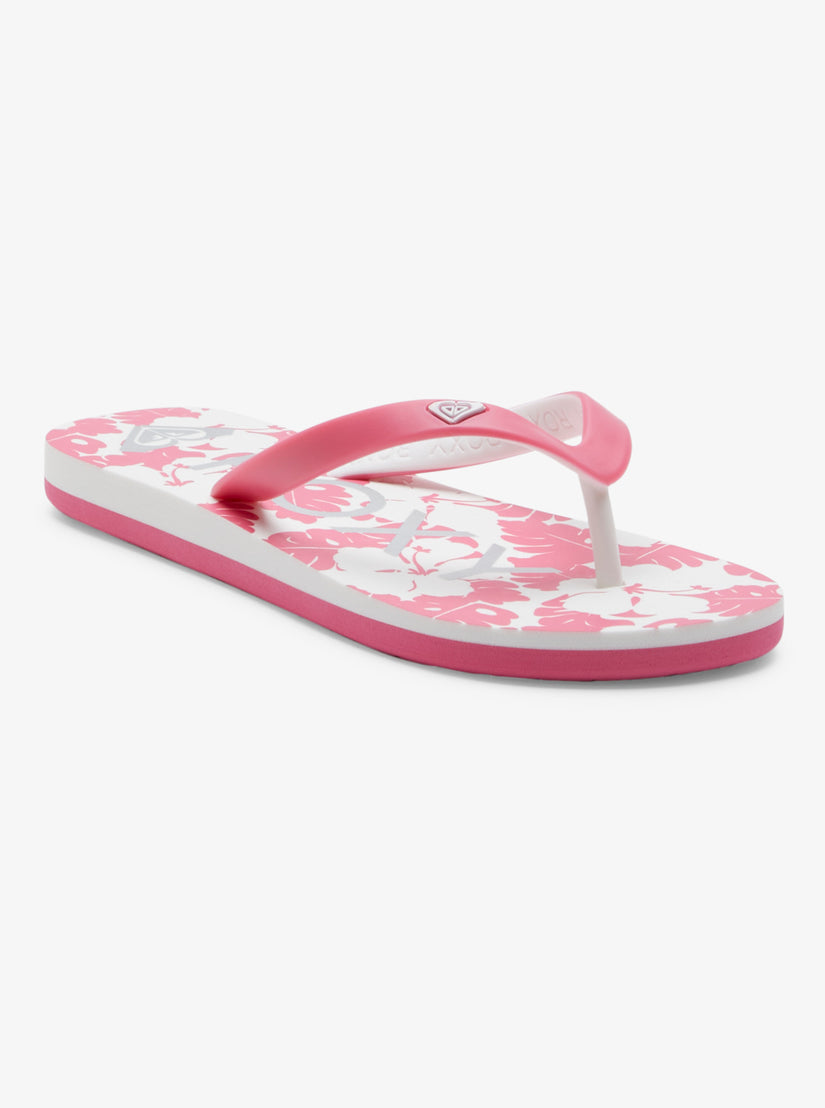 Girls 4-16 Tahiti Flip-Flops - Super Pink/White