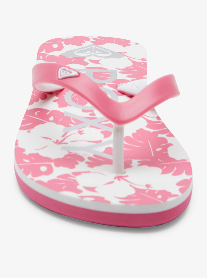 Girls 4-16 Tahiti Flip-Flops - Super Pink/White