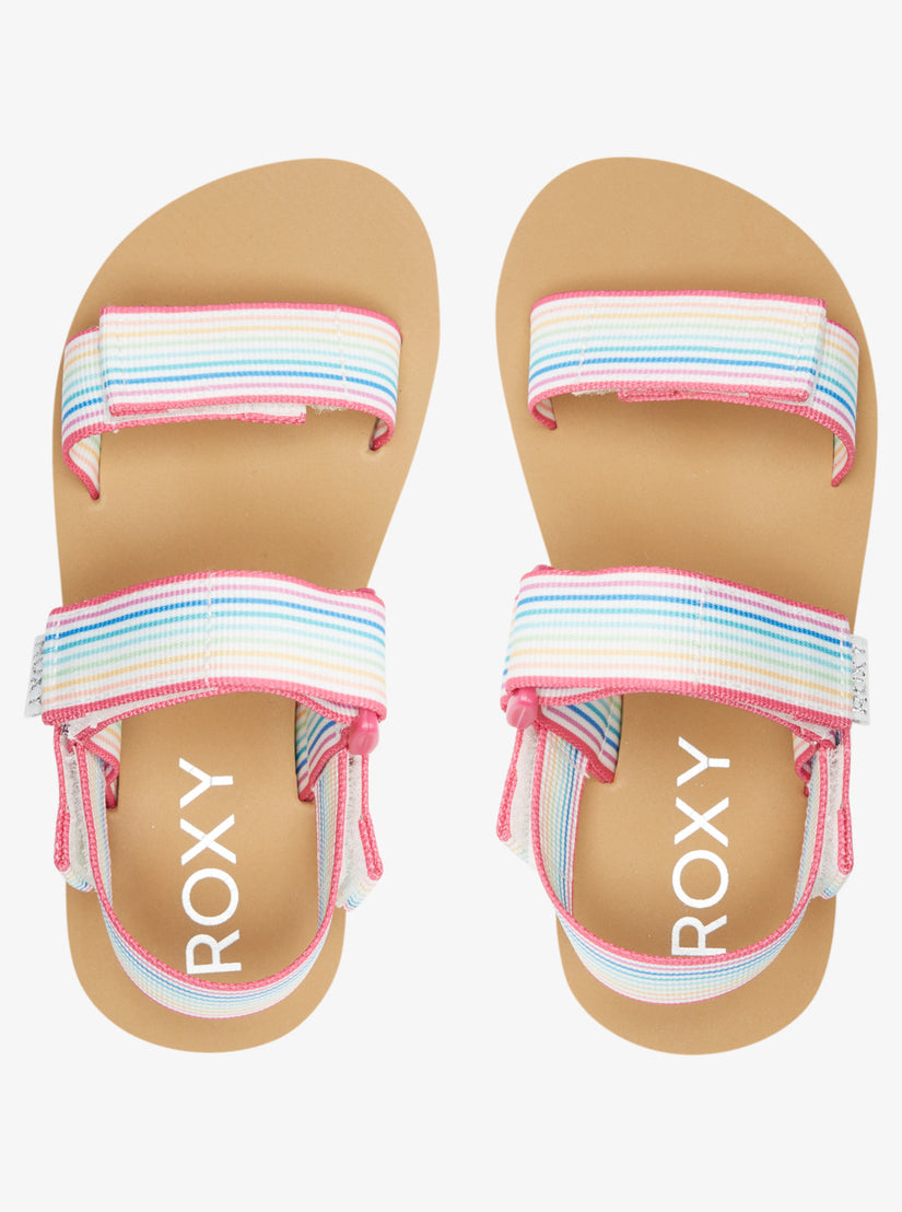 Girls 4-16 Roxy Cage Sandals - White/Multi