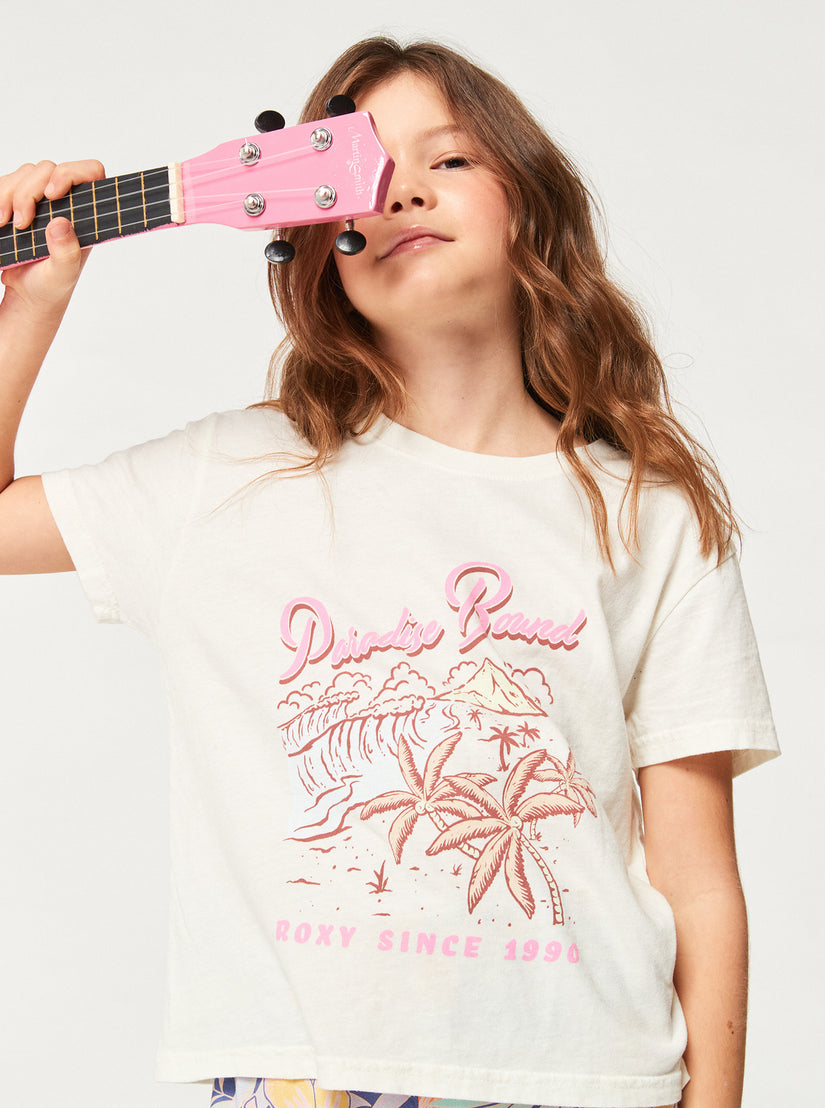 Girls 4-16 Paradise Bound Friend T-Shirt - Egret