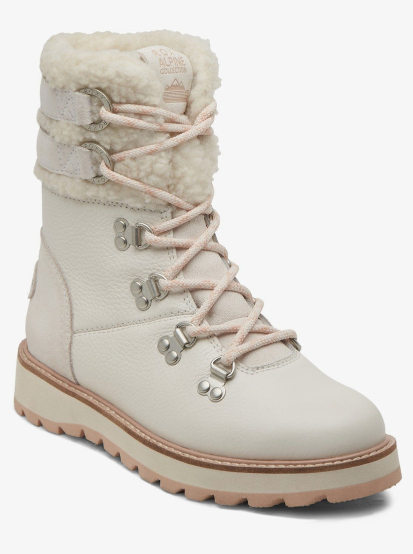 Brandi Lace-Up Boots - Off White