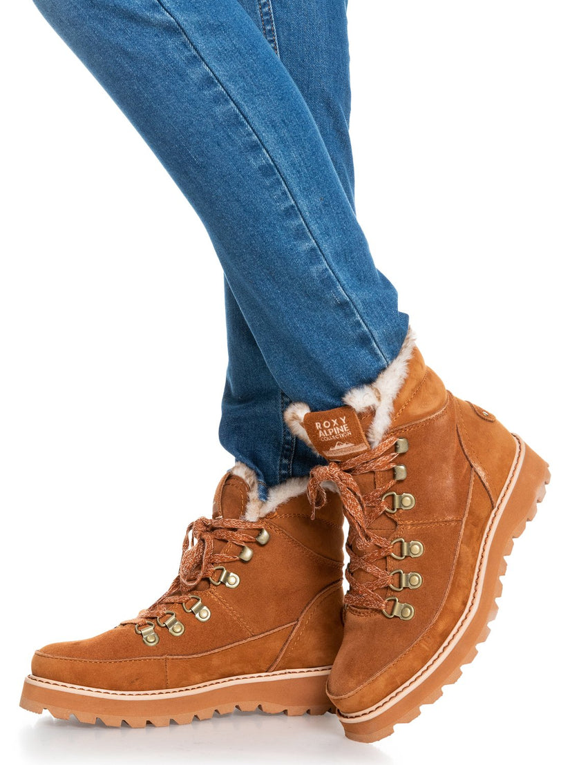 Sadie Lace-Up Boots - Chestnut Brown