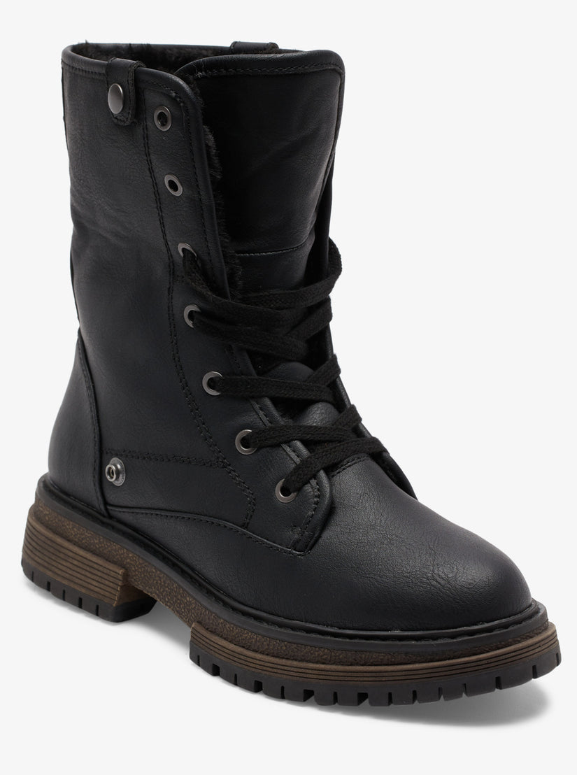 Bruna Lace-Up Boots - Black