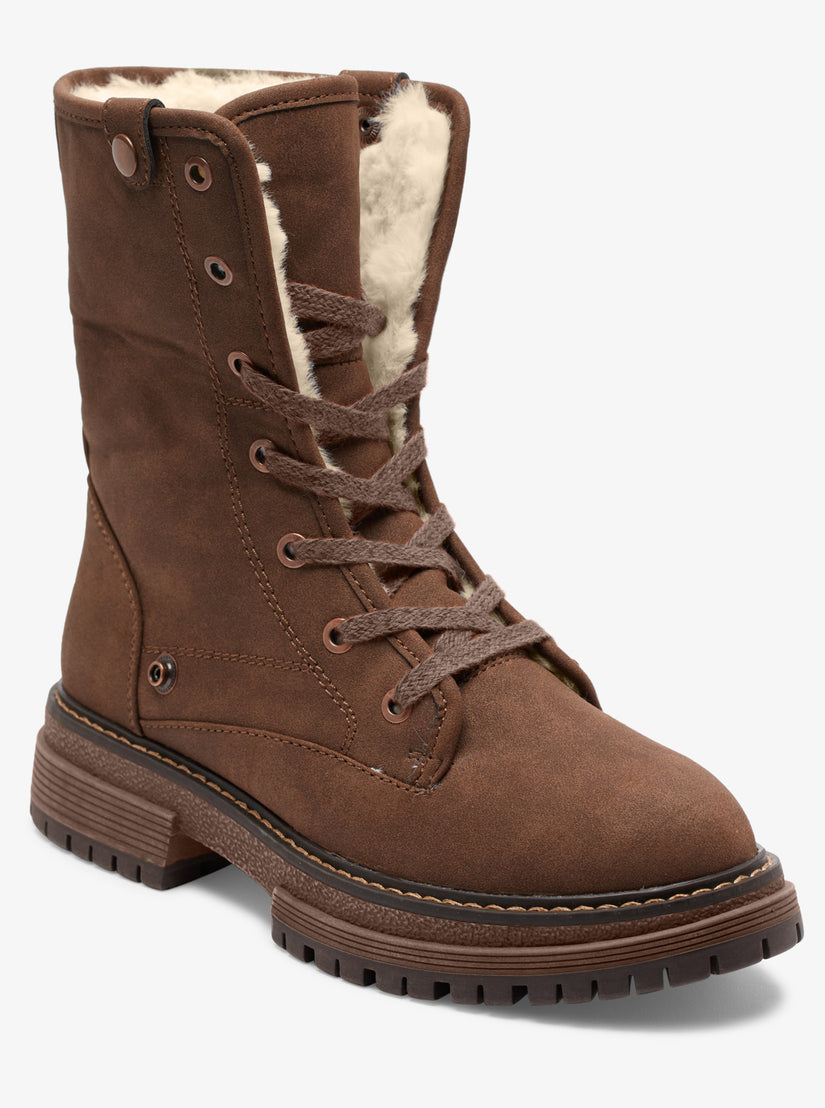 Bruna Lace-Up Boots - Chocolate