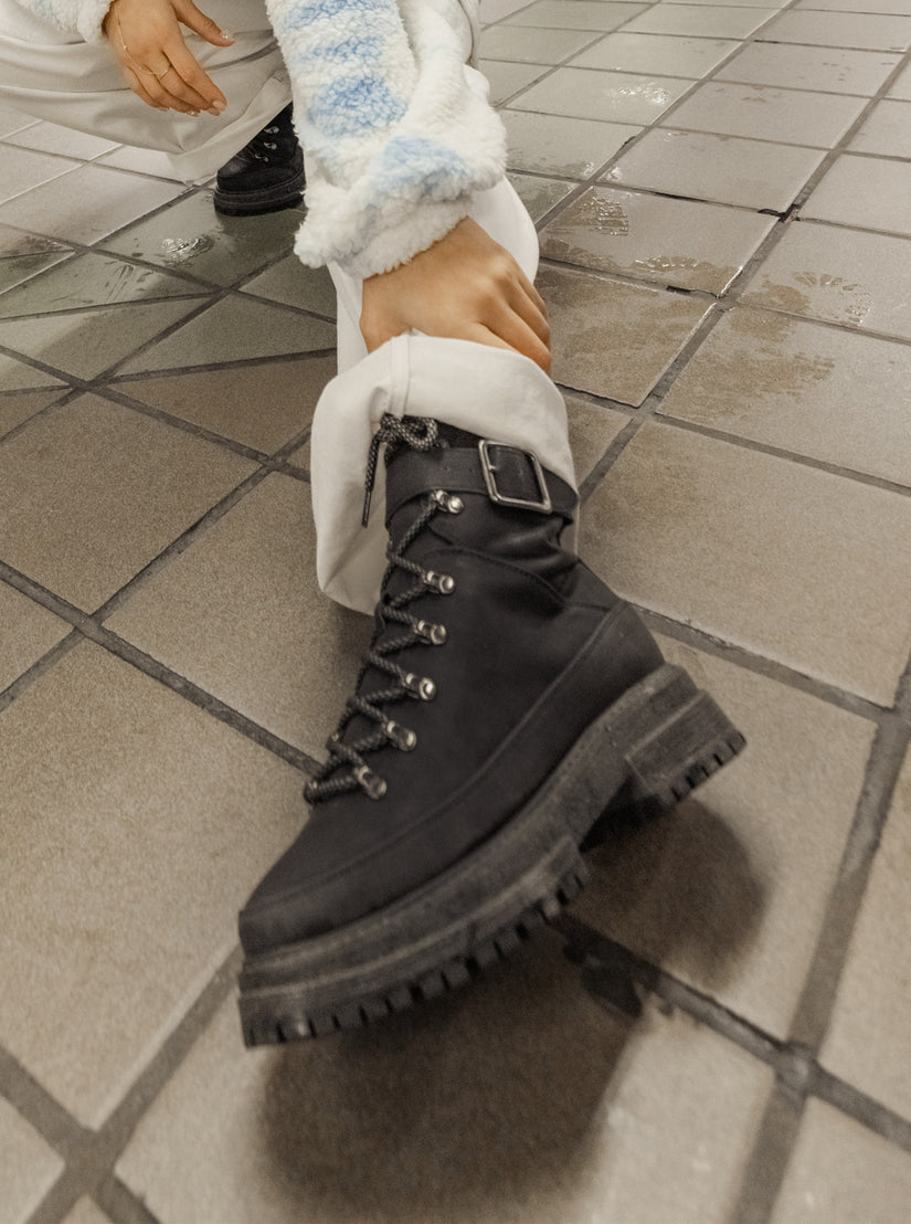 Chloe Kim Logger Ankle Boots - Black