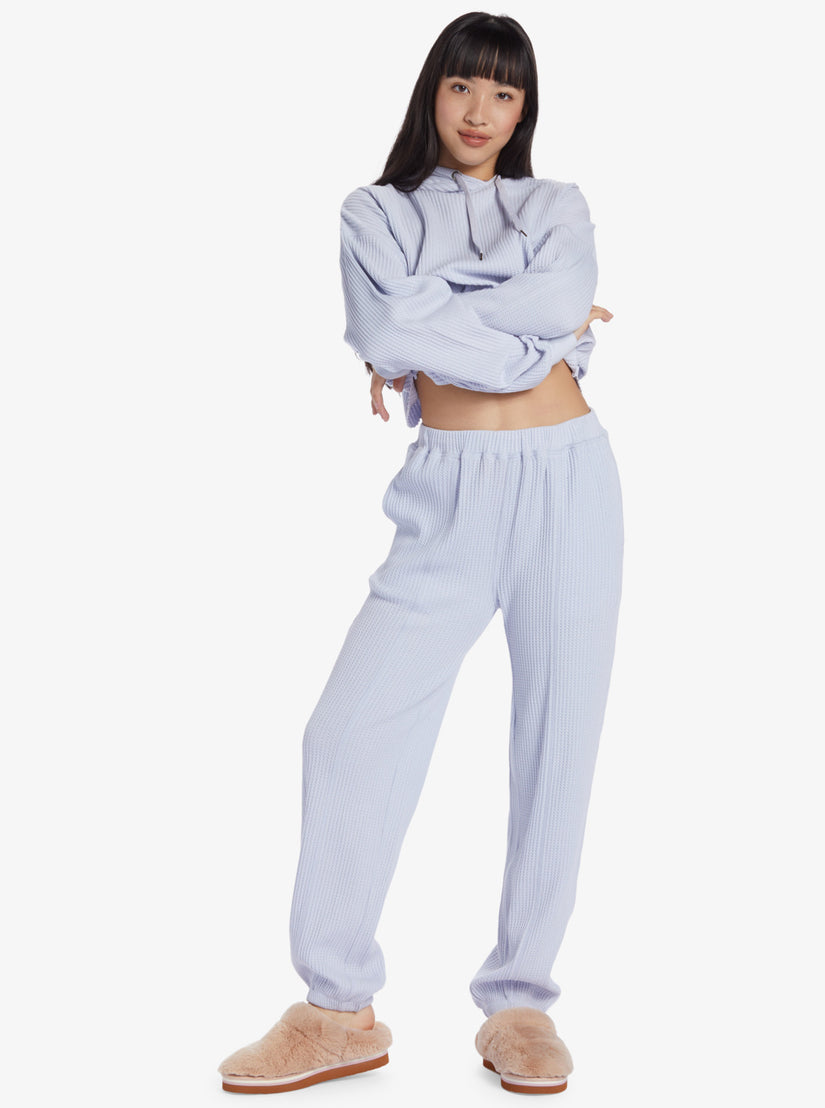 Chloe Kim Off Duty Waffle Sweatpants - Halogen Blue