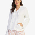 Pearling Oversized Poncho Style Hoodie - Snow White