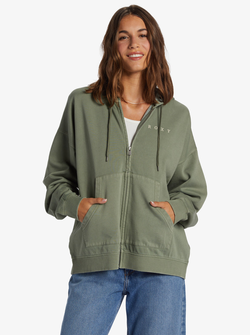 Lineup Oversized Zip-Up Hoodie - Agave Green