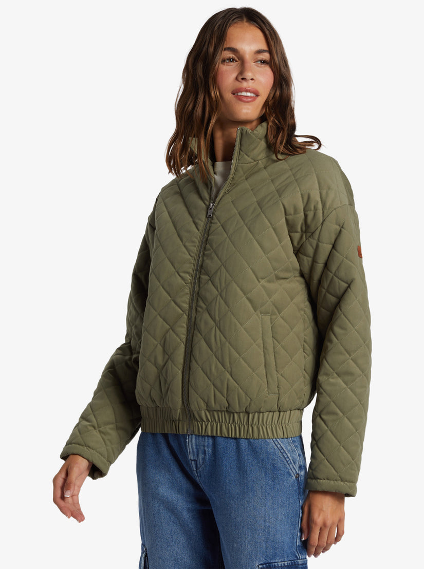Path To Paradise Quilted Jacket - Deep Lichen Green