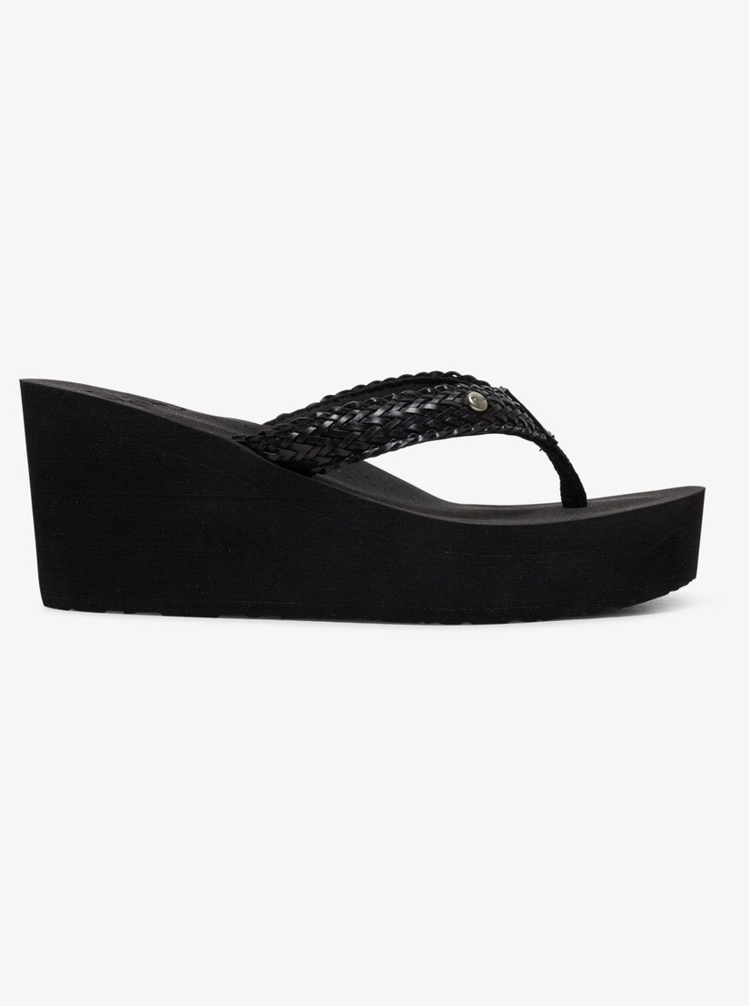 Mellie Platform Wedge Sandals - Black
