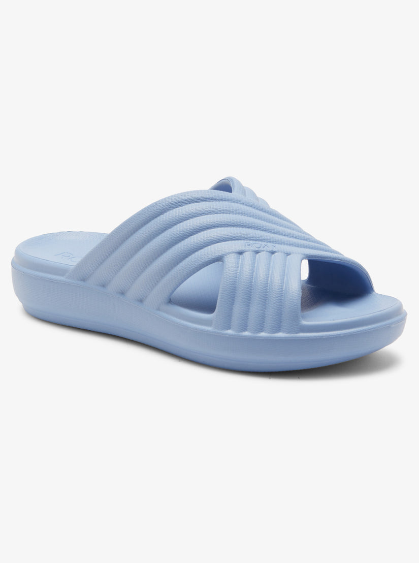 Roxy PORTO - T-bar sandals - navy/white/blue 