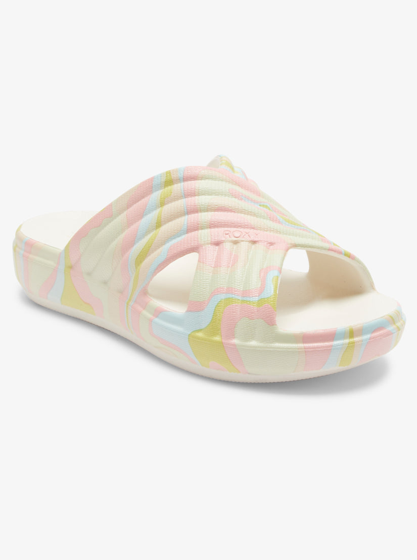 Roxy Rivie Print Sandals - Crazy Pink/Soft Lime