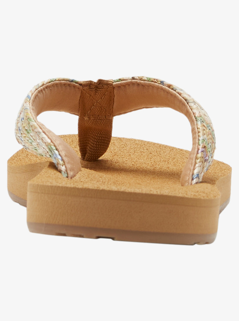 Roxy PORTO RAFFIA - T-bar sandals - fall leaf/multi-coloured/multi