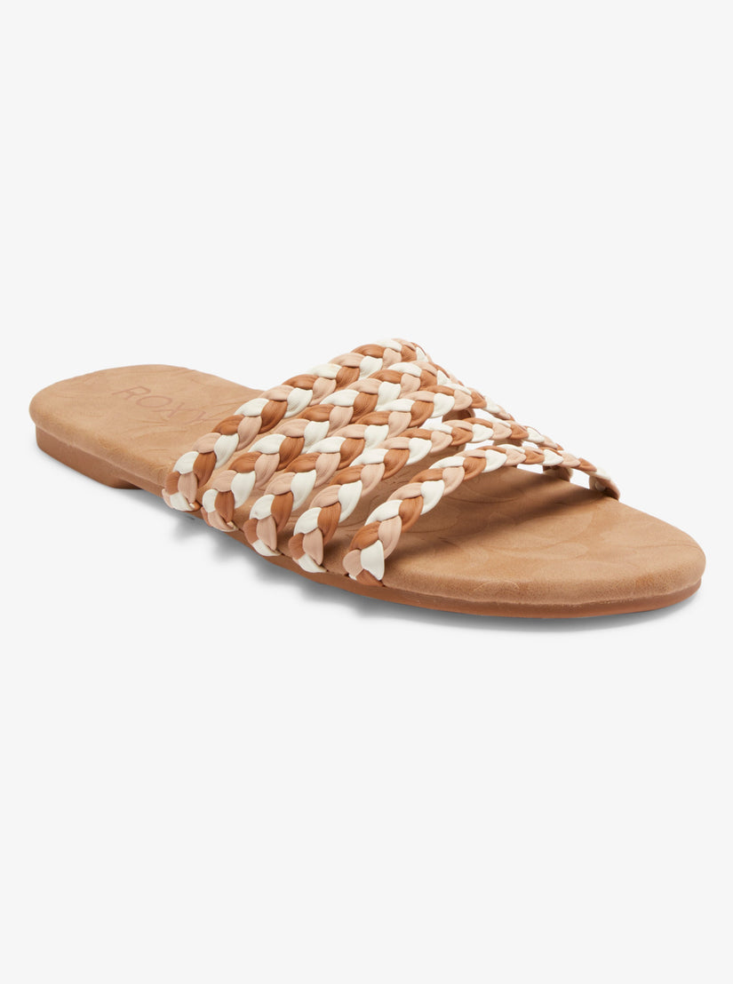 Olina Slide Sandals - Brown/Tan