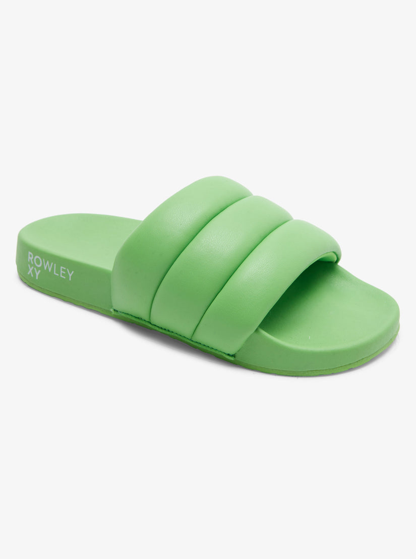 ROWLEY X ROXY Puff It Slider Sandals - White/Lime