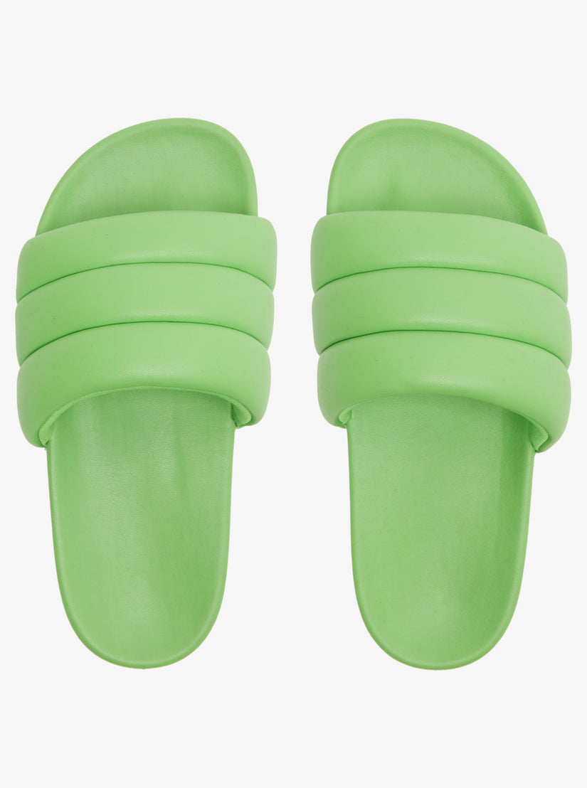 ROWLEY X ROXY Puff It Slider Sandals - White/Lime