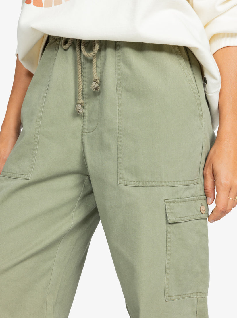 Precious High Waist Cargo Pants - Deep Lichen Green –