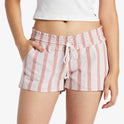 Oceanside Elastic Waist Shorts - Cedar Wood Bonzer Bico Stripe