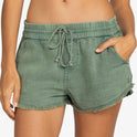 Scenic Route Elastic Waist Shorts - Agave Green