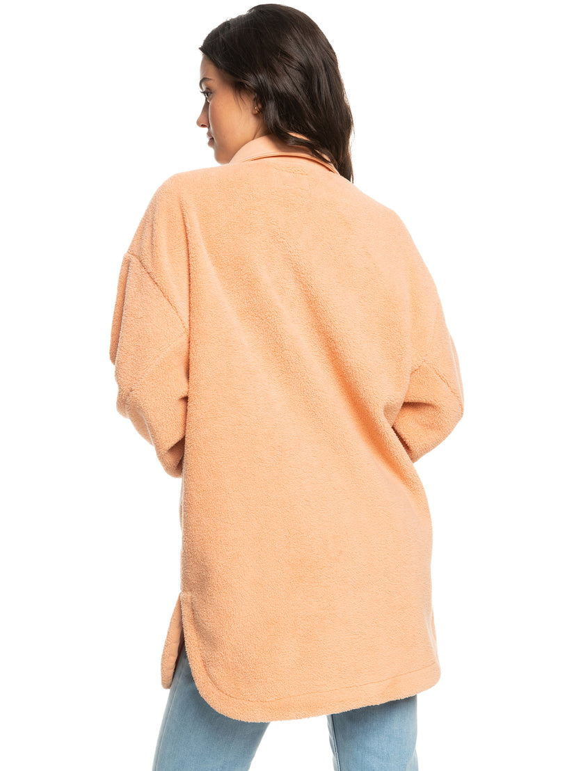 Switch Up Sherpa Fleece Overshirt - Dusty Coral