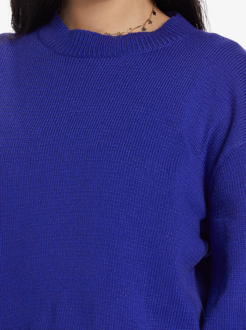 Chloe Kim Crew Neck Sweater - Royal Blue