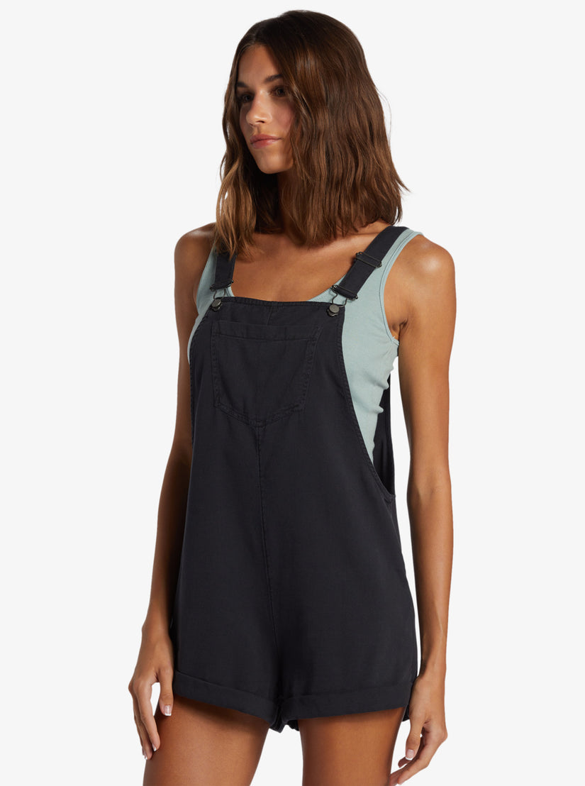 Silver Sky Set Short Overalls - Anthracite
