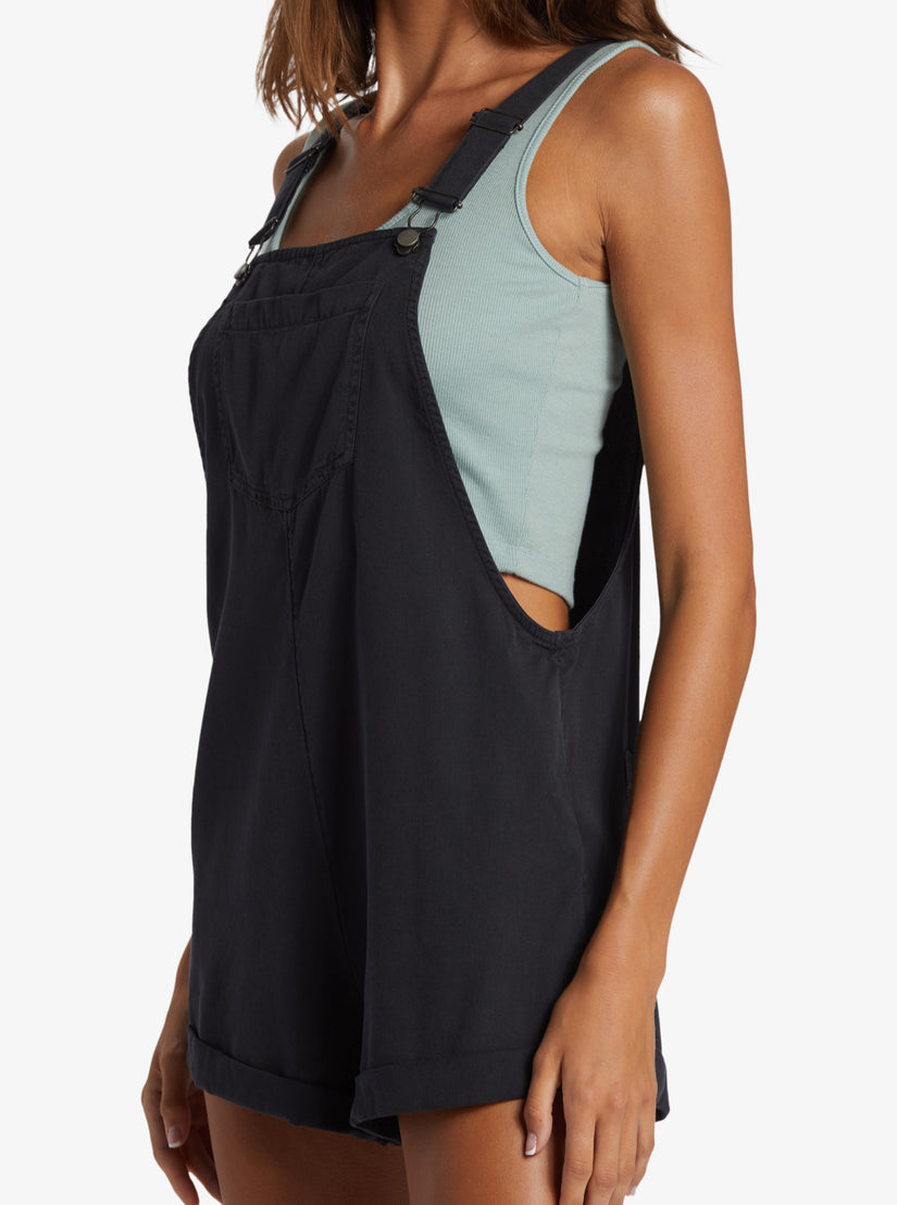 Silver Sky Set Short Overalls - Anthracite