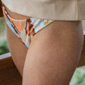 Floradelic Cheeky Printed Bikini Bottoms - Rustic Brown Floraldelic