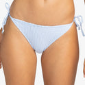 Gingham Tie-Side Cheeky Bikini Bottoms - Bel Air Blue Minivich