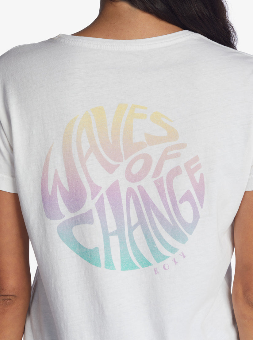 Waves Of Change Boyfriend T-Shirt - Snow White
